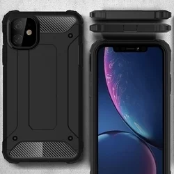 iPhone 12 Pro Telefontok - Defender II fekete ütésálló hátlap tok-1