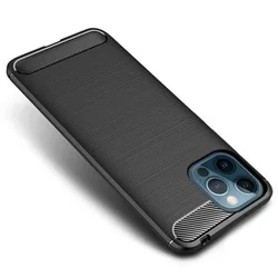 iPhone 12 Pro Telefontok - Forcell CARBON fekete szilikon tok-1