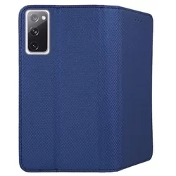 Samsung Galaxy S20 FE Telefontok - kék mágneses szilikon keretes könyvtok-1