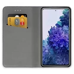 Samsung Galaxy S20 FE Telefontok - fekete mágneses szilikon keretes könyvtok-1