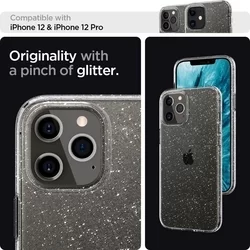 iPhone 12 Pro Telefontok - Spigen Liquid Crystal Glitter TPU átlátszó tok-10