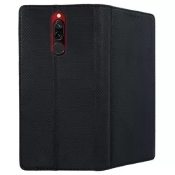 Xiaomi Redmi 8 Telefontok - fekete mágneses szilikon keretes könyvtok-2