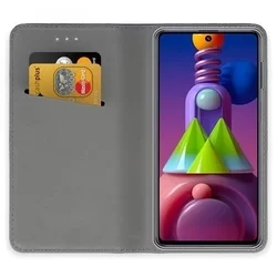Samsung Galaxy M51 Telefontok - kék mágneses szilikon keretes könyvtok-2