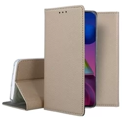 Samsung Galaxy M51 Telefontok - arany mágneses szilikon keretes könyvtok-2