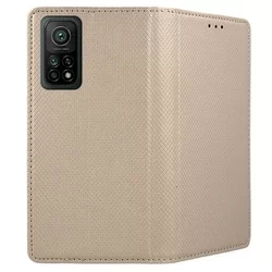 Xiaomi Mi 10T / Mi 10T Pro Telefontok - arany mágneses szilikon keretes könyvtok-1