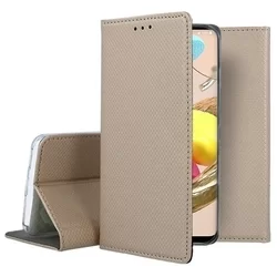 LG K42 Telefontok - arany mágneses szilikon keretes könyvtok-2