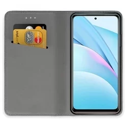 Xiaomi Mi 10T Lite 5G Telefontok - kék mágneses szilikon keretes könyvtok-2