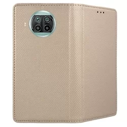 Xiaomi Mi 10T Lite 5G Telefontok - arany mágneses szilikon keretes könyvtok-3