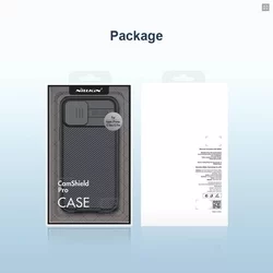 iPhone 12 Telefontok - Nillkin csúsztatható kameravédős fekete hátlap tok-4