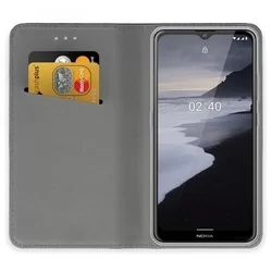 Nokia 2.4 Telefontok - arany mágneses szilikon keretes könyvtok-2