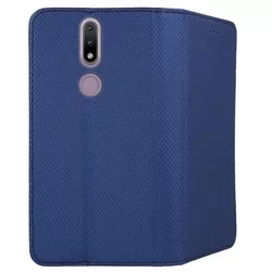 Nokia 2.4 Telefontok - kék mágneses szilikon keretes könyvtok-3