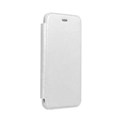 Telefontok Samsung Galaxy A12 - ezüst-átlátszó könyvtok-1