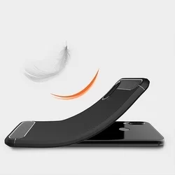 Huawei P20 Telefontok - Carbon Fiber fekete szilikon tok-1