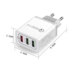 Wozinsky Hálózati töltő WWC-01 - 3 USB porttal, hálózati gyors töltő, fehér, 3A-2