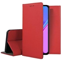 Samsung Galaxy A20e Telefontok - piros mágneses szilikon keretes könyvtok-1