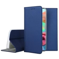 Samsung Galaxy A20e Telefontok - kék mágneses szilikon keretes könyvtok-2