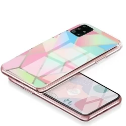 Samsung Galaxy M51 Telefontok - COSMO Marble d4 - Színes mintás műanyag hátlap tok, szilikon kerettel-2