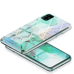 Samsung Galaxy M51 Telefontok - COSMO Marble d3 - Színes mintás műanyag hátlap tok, szilikon kerettel-2