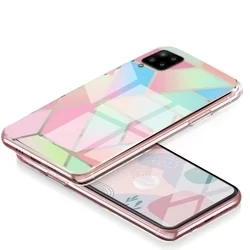 Samsung Galaxy A42 5G Telefontok - COSMO Marble d4 - Színes mintás műanyag hátlap tok, szilikon kerettel-2