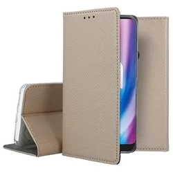 Alcatel 1S (2020) Telefontok - arany mágneses átlátszó szilikon keretes könyvtok-2