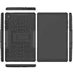 Lenovo Tab M10 10,1 Tablettok (2. generáció TB-X306) - Armorlok ütésálló, kitámasztható, fekete tablet tok-1