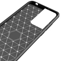 Samsung Galaxy S21 Ultra Telefontok - Forcell CARBON fekete szilikon tok-4