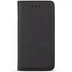 Huawei Y6 2018 Telefontok - fekete mágneses szilikon keretes könyvtok-1