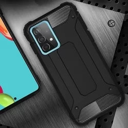 Samsung Galaxy A52 / A52 5G / A52s 5G Telefontok - Defender II fekete ütésálló hátlap tok-3