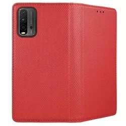 Xiaomi Redmi 9T / Poco M3 Telefontok - piros mágneses szilikon keretes könyvtok-1