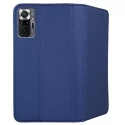 Xiaomi Redmi Note 10 Pro / Note 10 Pro Max Telefontok - kék mágneses szilikon keretes könyvtok-2