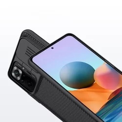 Xiaomi Redmi Note 10 Pro / Note 10 Pro Max Telefontok - Nillkin csúsztatható kameravédős fekete hátlap tok-3