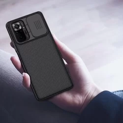 Xiaomi Redmi Note 10 Pro / Note 10 Pro Max Telefontok - Nillkin csúsztatható kameravédős fekete hátlap tok-4