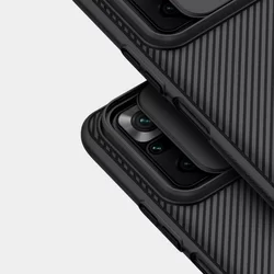 Xiaomi Redmi Note 10 Pro / Note 10 Pro Max Telefontok - Nillkin csúsztatható kameravédős fekete hátlap tok-7