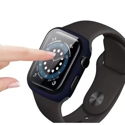 Okosóra védő tok - Fekete 360 fokos szilikon védő tok APPLE WATCH 4/5/6/SE (40MM) okosórához-1