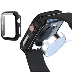 Okosóra védő tok - Fekete 360 fokos szilikon védő tok APPLE WATCH 4/5/6/SE (40MM) okosórához-2