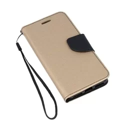 Telefontok Huawei Y5 2018  - FANCY arany-fekete szilikon keretes könyvtok-3
