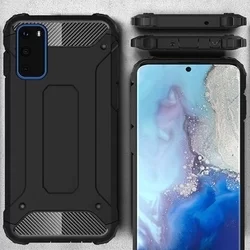 Telefontok Samsung Galaxy S20 - Forcell Defender II fekete ütésálló hátlap tok-4