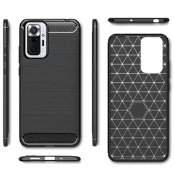 Xiaomi Redmi Note 10 Pro / Note 10 Pro Max Telefontok - Carbon Fiber fekete szilikon tok-2