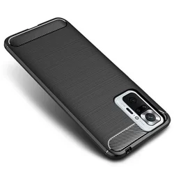 Xiaomi Redmi Note 10 Pro / Note 10 Pro Max Telefontok - Carbon Fiber fekete szilikon tok-3