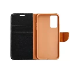 Xiaomi Redmi Note 10 Pro / Note 10 Pro Max Telefontok - Canvas fekete mágneses szilikon keretes könyvtok-4