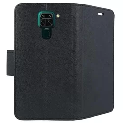 Xiaomi Redmi Note 9 / Xiaomi Redmi 10X 4G Telefontok - Fancy fekete mágneses szilikon keretes könyvtok-3