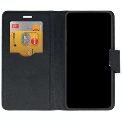 iPhone 11 PRO MAX Telefontok - FANCY fekete szilikon keretes könyvtok-2
