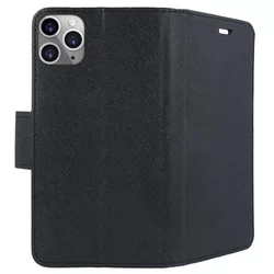 iPhone 11 PRO MAX Telefontok - FANCY fekete szilikon keretes könyvtok-3