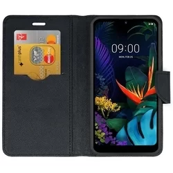 LG K50 / Q60 Telefontok - FANCY fekete szilikon keretes könyvtok-2