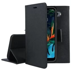 LG K50 / Q60 Telefontok - FANCY fekete szilikon keretes könyvtok-1