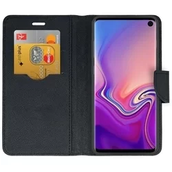 Samsung S10e Telefontok - FANCY fekete szilikon keretes könyvtok-3