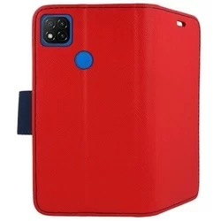 Xiaomi Redmi 9C Telefontok - FANCY piros-kék szilikon keretes könyvtok-2