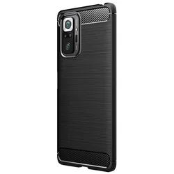 Xiaomi Redmi Note 10S Telefontok - Carbon Fiber fekete szilikon tok-1