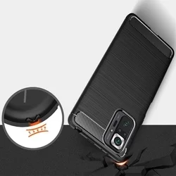 Xiaomi Redmi Note 10S Telefontok - Carbon Fiber fekete szilikon tok-3