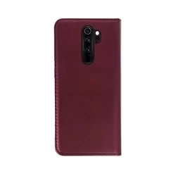 Xiaomi Redmi Note 8 Pro Telefontok - Smart Magnetic burgundy szilikon keretes mágneses könyvtok-2